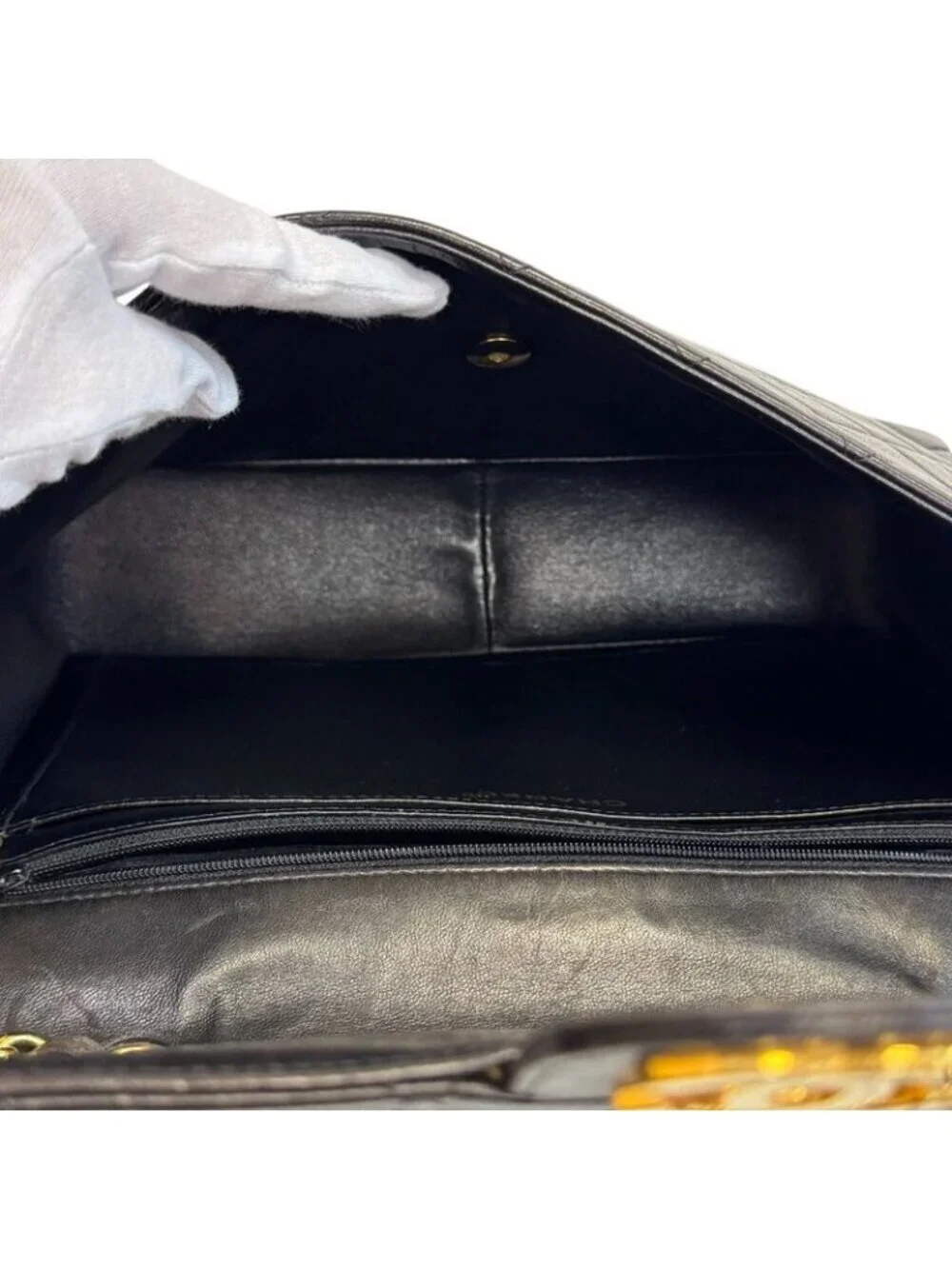 Chanel Big Quilted Shoulder Bag Purse Crossbody Black - Picture 7 of 8